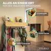 Hundegarderobe XL mit Ablage | Leinenparkplatz | Bambus-Holz | VELONT