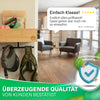 Hundegarderobe mit Kundenbewertung, die überzeugende Qualität hervorhebt.