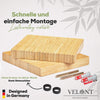 Wandregal-Set aus nachhaltigem Bambus – einfache Montage mit hochwertigem Befestigungsmaterial.